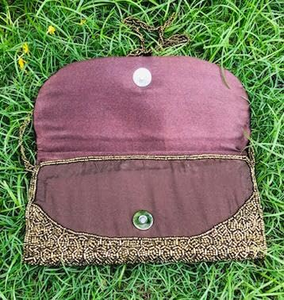 Monedero de Resina Estilo Bohemio Sirena, Pintado a Mano en Azul, Impermeable, con Cierre de Cremallera, Ecológico, con Cadena y Flores, Perlas de Moda - Product Image 4