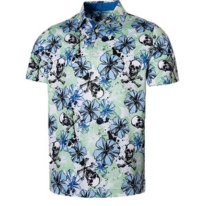 Custom Sport Shirts Digital Printing Moisture Wicking Short Sleeves Polyester Spandex Knitted Golf Polo Shirt - Product Image 4