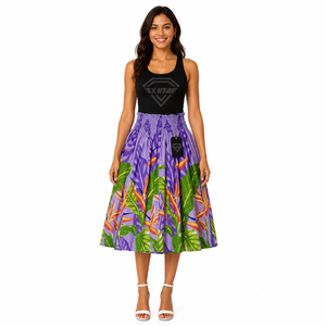 Women Hawaiian Floral Custom Beach Maxi <b>Skirt</b> Tropical Island Autumn Vacation Casual Lightweight Flowy <b>Skirt</b> Wear OEM - Product Image 4
