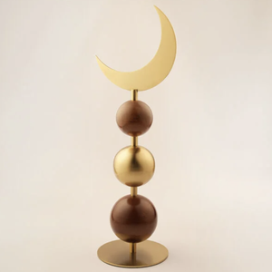 Centro de mesa islámico único de metal con forma de luna para decoración de mesa en el hogar. - Product Image 3