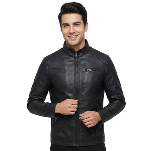 Nouvelle arrivée : veste en cuir personnalisée pour homme, mode automne, veste en cuir lavé pour homme. - Product Image 5
