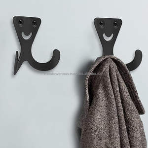 Heavy-Duty Black Metal <b>Hooks</b> <b>for</b> Wall <b>for</b> Hanging <b>Towels</b> & Clothes in Bathroom & Kitchen Plated Business Gift - Product Image 3