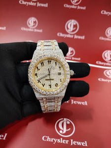 Montre automatique de luxe en diamant Moissanite de haute qualité pour lui tenue de fête à la mode avec bracelet et cadran en acier inoxydable durables - Product Image 2