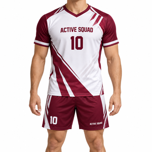 Uniforme de Voleibol Sublimado Geométrico Negro y Rosa Real Personalizado, Uniforme Ligero para Hombre - Product Image 2