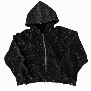 Sweat à capuche unisexe zippé avec imprimé lettres, coupe classique, en molleton 100% coton écologique, style streetwear décontracté pour l'hiver - Product Image 3