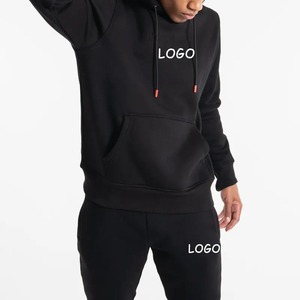 Survêtement technique unisexe décontracté à capuche, coupe régulière, léger, 100 % coton, polaire uni, avec logo personnalisé, idéal pour l'hiver - Product Image 3