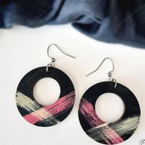 Indian Manufactured Of Round Light <b>Black</b> Wooden <b>Dangle</b> <b>Earring</b> Fashion Jewellery for Ladies Daily and Evening Use For Sale - Product Image 2