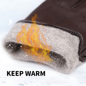 Gants en cuir respirants au design tendance, avec coutures de haute qualité, toucher ultra doux, pour hommes. - Product Image 2