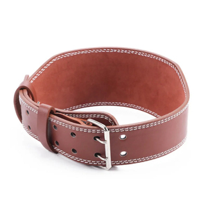 Red Leather <b>Weight</b> <b>Lifting</b> <b>Belt</b> Adjustable Waist Support for Strength Training Unisex Buckle Closure - Product Image 6