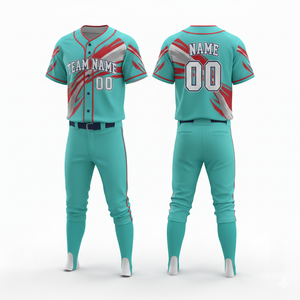 Conjunto de Uniforme de Béisbol de Diseño Personalizado, Jersey con Botones y Pantalones, 100% Poliéster, Secado Rápido, Transpirable, Nombres de Equipo Personalizados para Deportes de Equipo - Product Image 3