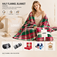 Weihnachtliche Karierte Halbflor-Fleece-Decke Weiche Warme Gemütliche Polyester-Decke für Sofa Bett Heim Feiertagsdekoration