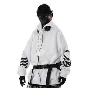 Sweat-shirt Techwear Oversize Cyberpunk Streetwear Blanc à Motifs Hip Hop Harajuku Urbain Unisexe Tendance 2026 - Product Image 4