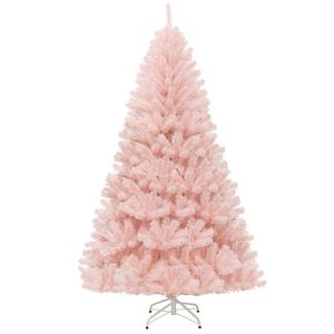 7ft Pink Hinged Full Fir Christmas <b>Tree</b> with Metal <b>Stand</b> Artificial Christmas <b>Tree</b> - Product Image 2