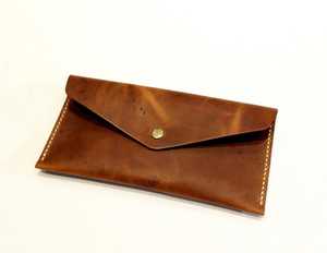 Portefeuille en cuir au design épuré, longue pochette enveloppe, pochette à monnaie élégante, porte-cartes simple pour espèces - Product Image 4