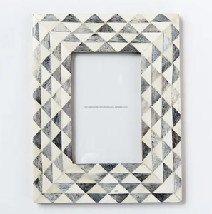 Marco de fotos con incrustaciones de hueso de madera hecho a mano de alta calidad Indio exquisito - Product Image 2