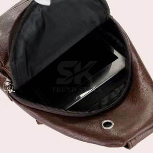 Sac bandoulière en cuir véritable, couleur unie, pour usage quotidien et voyage - Product Image 5