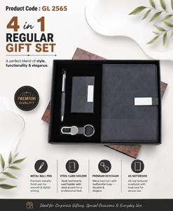Elegante Combo de Regalo Ejecutivo con Agenda A5, Bolígrafo Magnético Metálico, Tarjetero y Llavero de Cuero Sintético para Eventos Corporativos - Product Image 1