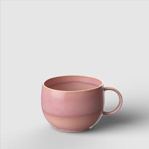 Mug à café en céramique chic avec glaçure dégradée rose pâle, contour arrondi, poignée ergonomique, isolation thermique pour des gorgées élégantes - Product Image 1