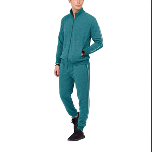 Custom Logo Winter Skinny 100% Cotton Lightweight Tracksuit Casual Breathable Anti-Bacterial <b>Hoodie</b> and Jogger Set for Men - Product Image 3