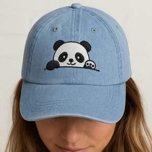 Casquette de baseball brodée motif panda mignon pour papa, vente en gros, commande en gros - Product Image 1