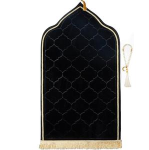 Portable High Quality Sejadah Thick Prayer <b>Matt</b> Muslim Islamic Prayer Rug Foldable Black Color Hajj Umrah Ramadan Praying Mats - Product Image 1