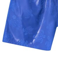 Shorts de bain tricotés pour hommes, bleus, à séchage rapide, imperméables, avec ceinture élastique doublée, motif uni, personnalisables avec logo, vente en gros