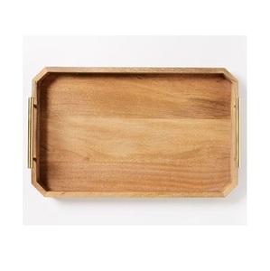 Bandeja de Madera Hecha a Mano, Bandeja Rústica Multiusos para Servir en la Cocina, Mesa de Comedor, Café, Té, Desayuno, Hogar y Eventos - Product Image 4
