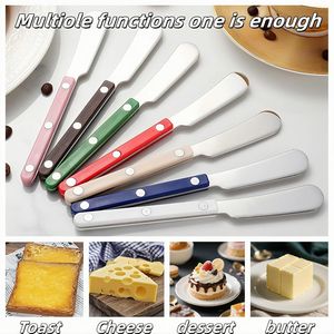 Juego de 4 Espátulas para Queso con Mango Ergonómico de 6.3 Pulgadas, Cuchillos para Mantequilla de Acero Inoxidable 304, Herramientas Premium para Queso - Product Image 2