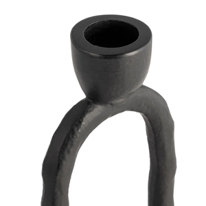 Base para Velas Cónicas de Metal Negro Premium al por Mayor, Soporte Profesional para Eventos, Base de Diseño Abstracto Resistente al Deslustre con Acabado Cepillado - Product Image 2