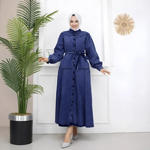 Nuevo Vestido Largo de Mezclilla para Mujeres Musulmanas 2025, Abaya de Dubái, Caftán Turco, Ropa Islámica para Ramadán, Caftán Marroquí, Vestido - Product Image 5