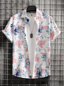 เสื้อเชิ้ตแขนสั้นพิมพ์ลายดิจิตอล 3 มิติ สไตล์ลำลองสบายๆ สำหรับผู้ชายในช่วงฤดูร้อน เหมาะสำหรับวันพักผ่อนบนเกาะ - Product Image 1