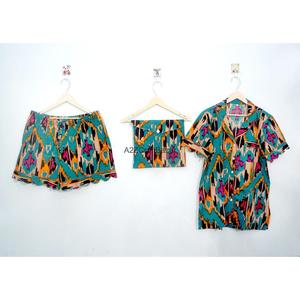 Conjunto de Pijama de Mujer 100% Algodón Puro, Clásico, de Manga Corta, Cuello en V, con Cordón Ajustable, Suave, de Secado Rápido y Transpirable - Product Image 4