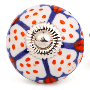 Pomo de Cerámica Azul y Blanco Hecho a Mano con Diseño Floral para Cajones, Tirador de 128mm y 96mm para Cocina, Cómoda, Armario y Muebles - Product Image 1
