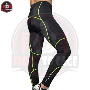 Leggings Deportivos Personalizados con Logotipo Impreso en Negro y Verde para Hombre, Ropa Deportiva para Fitness, Running, MMA y BJJ - Product Image 3