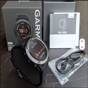 Montre de sport GPS Garmin Fenix 6S Solar Silver avec moniteur de fréquence cardiaque - Product Image 1