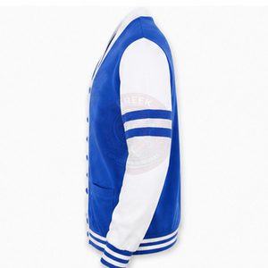 Cardigan en polaire léger Phi Beta bleu roi et blanc avec boutons à lettres grecques – Vêtement de fraternité coupe élégante - Product Image 3