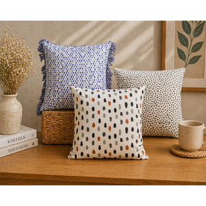 100% Linen Printed Cushion <b>Cover</b> | Luxury Decorative Throw Pillow <b>Cover</b> for <b>Sofa</b>, <b>Bed</b> & Living Room - Product Image 1