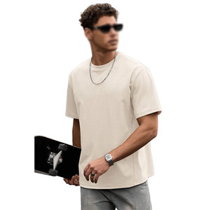T-shirt Ringer Homme Qualité Premium Épaules Tombantes Tenue Estivale Quotidienne Décontractée Streetwear Écologique - Product Image 3