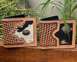 New Arrival Hand <b>Tooled</b> <b>Leather</b> Wallet Men's Long Zipper Cowhide Fur Wallet Fashion Brown Color Cash Holder Gift for Him - Product Image 4