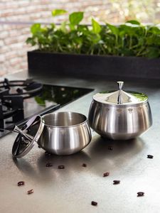 Bol de rangement en acier inoxydable avec couvercle, récipient de service durable pour la cuisine, idéal pour les aliments, les collations, les salades et l'utilisation à la table. - Product Image 4