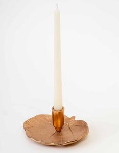 Candelero de Latón con Forma de Hoja Dorada para Decoración del Hogar, Portavelas de Metal Duradero - Product Image 3