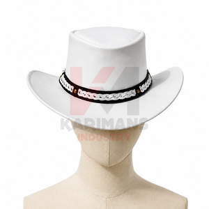 Chapeaux de cowboy en cuir personnalisés, en cuir de vache véritable, pour hommes et femmes, commandes en gros, fournisseur d'exportation, marque privée - Product Image 2