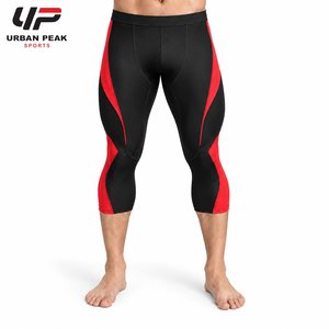 Durable <b>Men</b> Capri <b>Legging</b> Featuring Reinforced Stitching Stretch Material And Comfortable Construction <b>For</b> Gym Workouts - Product Image 1