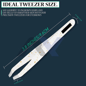 Pinzas para Extensión de Pestañas con Punta de Fibra, Agarre Fuerte, Delgadas, Color Blanco/Verde, Logotipo Personalizado, Marca Privada, Juego de 2 Piezas - Product Image 5