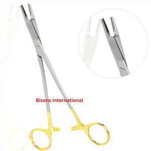 ที่จับเข็ม TC Olsen Hegar สำหรับงานผ่าตัดขนาดเล็ก ทันตกรรม และศัลยกรรม  ปลายเข็ม TC  ทำจากสแตนเลส  ขายส่งโดย BISONS - Product Image 1