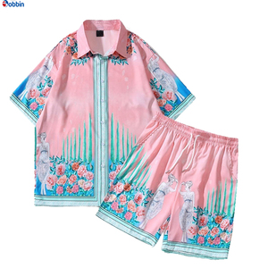 Trajes de Playa Hip Hop para Hombre, Cómodos y Transpirables, Colección de Verano, Camisa con Botones Personalizada, Pantalones Cortos de Playa + Talla Grande - Product Image 2