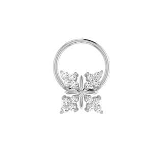 Piercing de nez ethnique en or 14K avec diamant taille brillant éblouissant de 0,08 carat, clarté VS-SI, bijou fin pour le piercing - Product Image 3