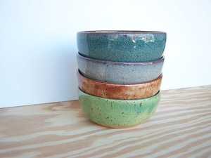 ชามซุปเซรามิกทรงกลมเคลือบเซลาดอนสไตล์วาบิซาบิลายจุด จานและชาม - Product Image 2