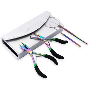 Hair Extension Tools Kit Tape-In Nano & Micro Bead <b>Pliers</b> <b>Set</b> with Loop Tool for Hair Extensions - Product Image 5