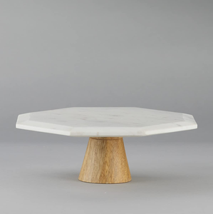 Top Design <b>Marble</b> And Wood <b>Cake</b> <b>Stand</b> Pedestal Dessert Display Holder Custom Logo Decoration <b>Cake</b> <b>Stand</b> - Product Image 4